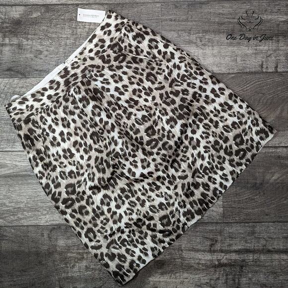 Banana Republic Cheetah Print Mini Skirt Size 8 - Picture 1 of 5